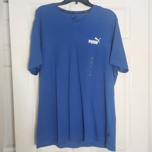 Mens Puma v-neck t-shirt_blue XL